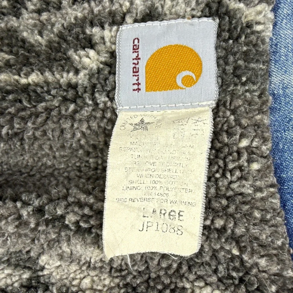 Carhartt Trucker Chore Jacket Aztec Pile Lined Mens Large JP1088 Darkstone Blue - Picture 5 of 16